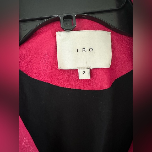 IRO Pink Leather Moto Jacket - Picture 7 of 7